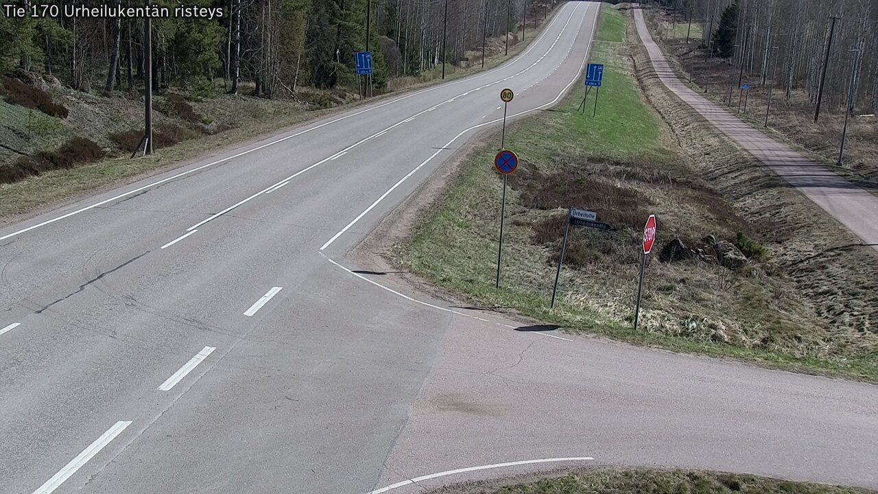 Weather Camera Image Väg 170 Vederlax Idrottsplatsen korsnin, Virolahti, Kymenlaakso