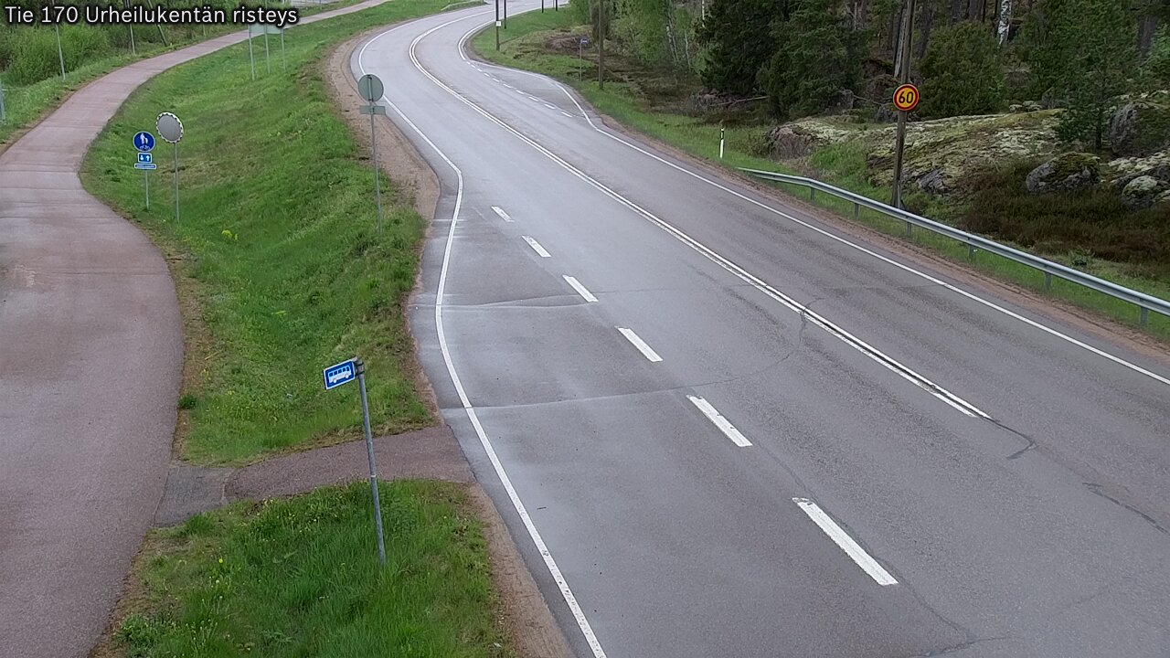Weather Camera Image Väg 170 Vederlax Idrottsplatsen korsnin, Virolahti, Kymenlaakso