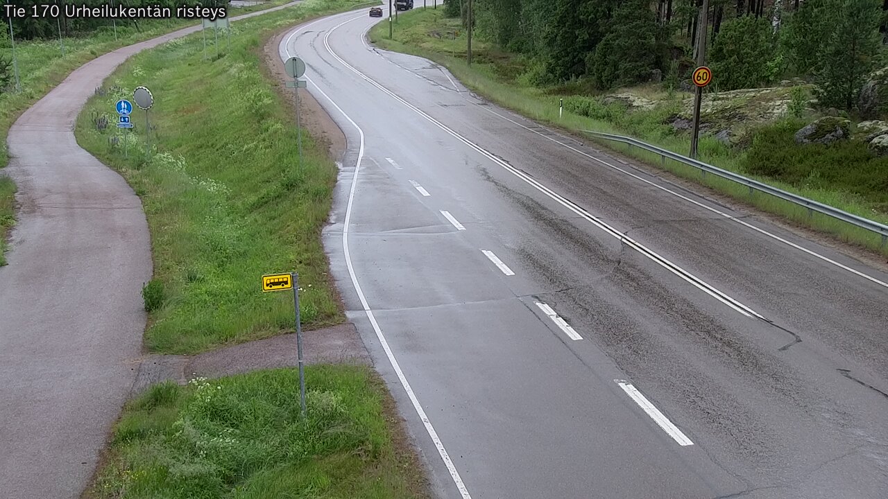 Weather Camera Image Väg 170 Vederlax Idrottsplatsen korsnin, Virolahti, Kymenlaakso