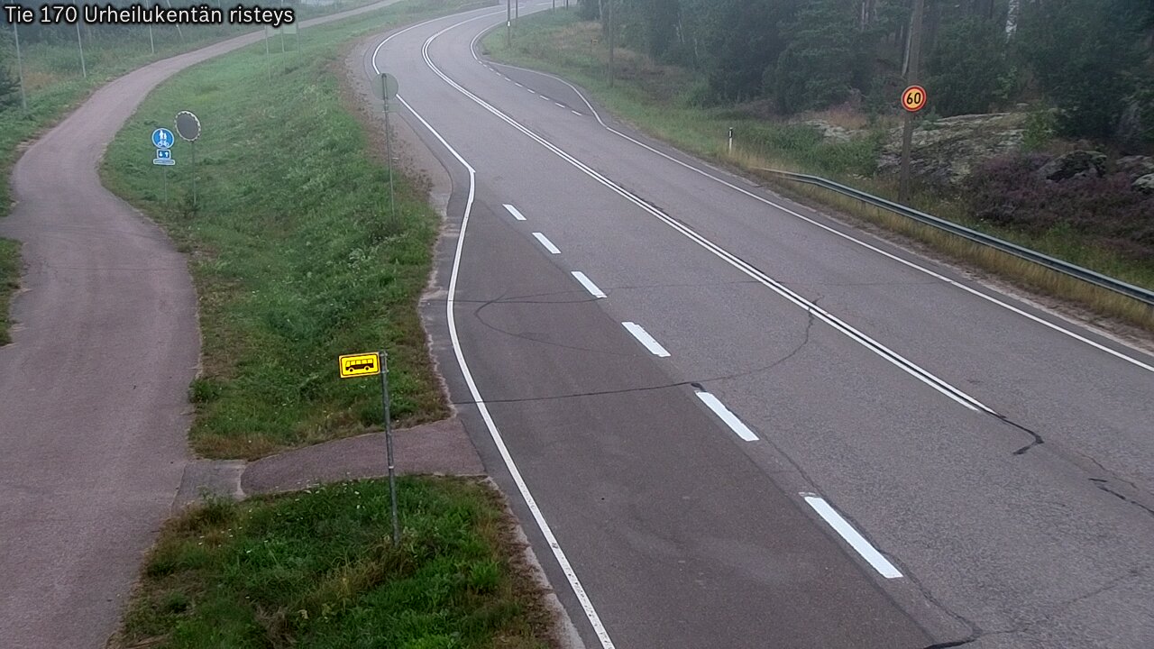 Weather Camera Image Väg 170 Vederlax Idrottsplatsen korsnin, Virolahti, Kymenlaakso