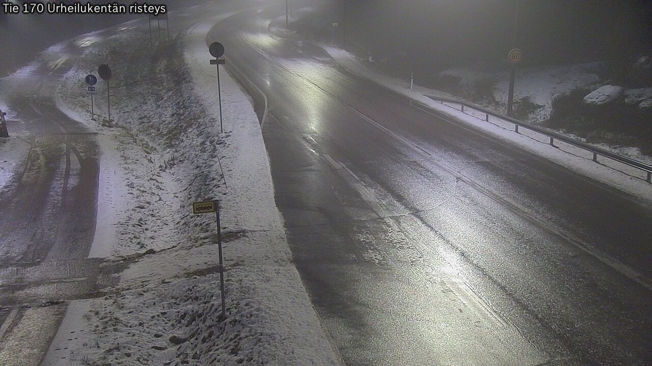 Weather Camera Image Väg 170 Vederlax Idrottsplatsen korsnin, Virolahti, Kymenlaakso