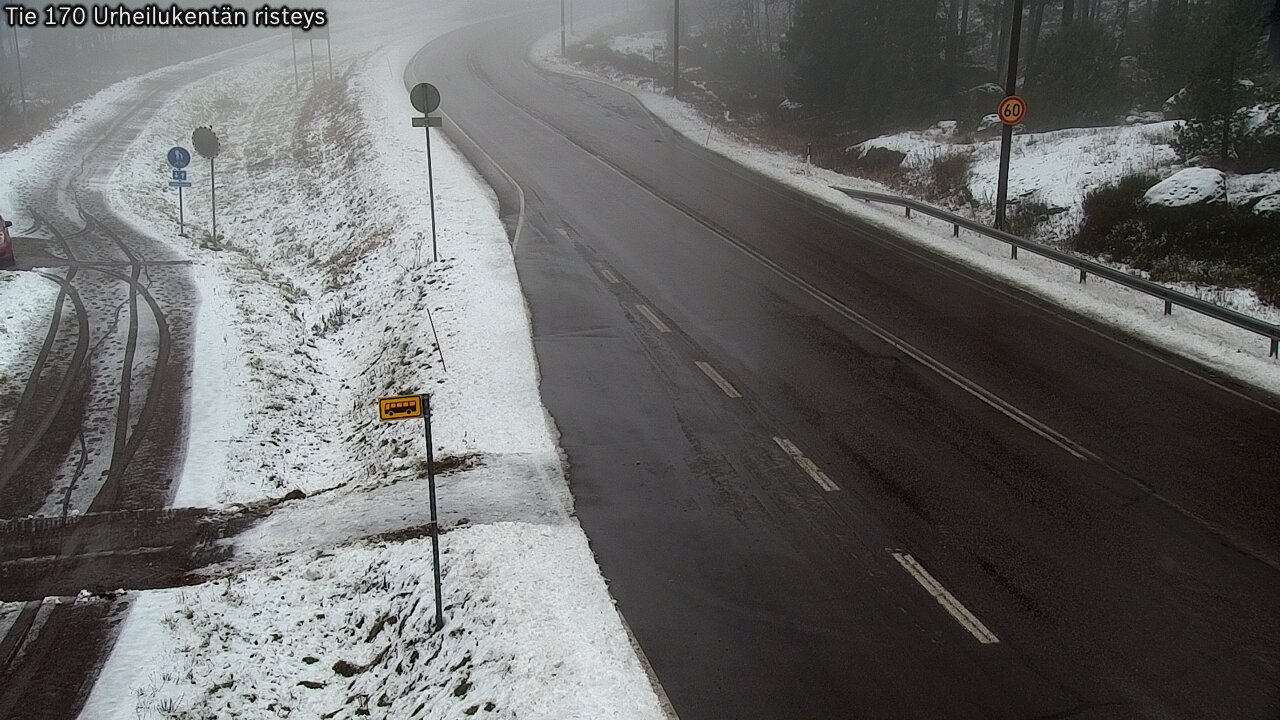 Weather Camera Image Väg 170 Vederlax Idrottsplatsen korsnin, Virolahti, Kymenlaakso