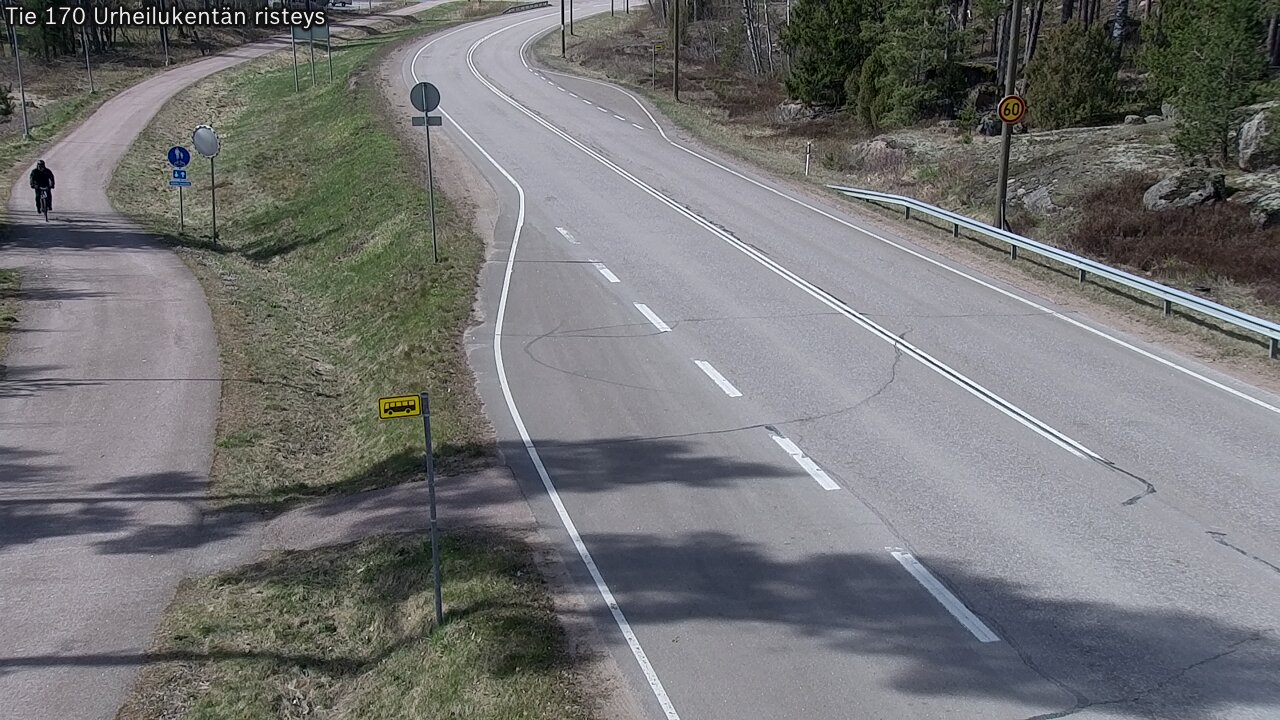 Weather Camera Image Väg 170 Vederlax Idrottsplatsen korsnin, Virolahti, Kymenlaakso