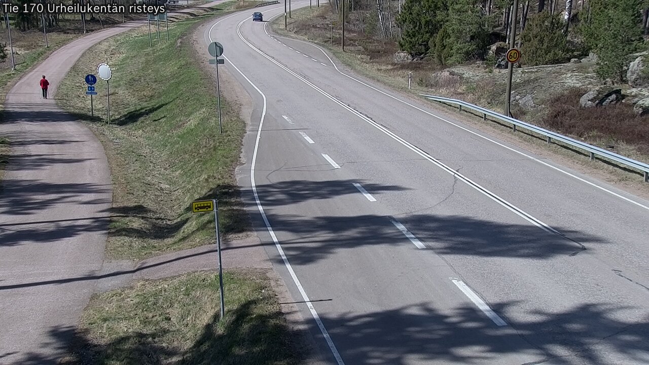 Weather Camera Image Väg 170 Vederlax Idrottsplatsen korsnin, Virolahti, Kymenlaakso