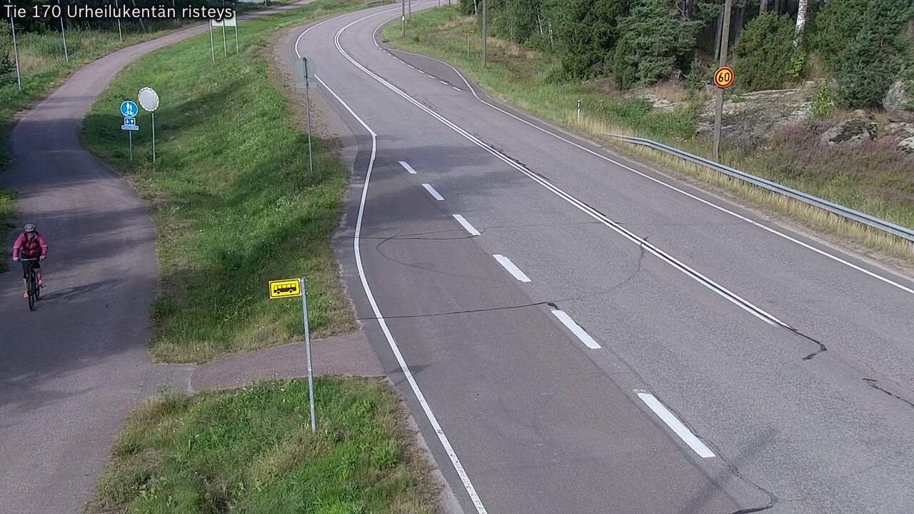 Weather Camera Image Väg 170 Vederlax Idrottsplatsen korsnin, Virolahti, Kymenlaakso