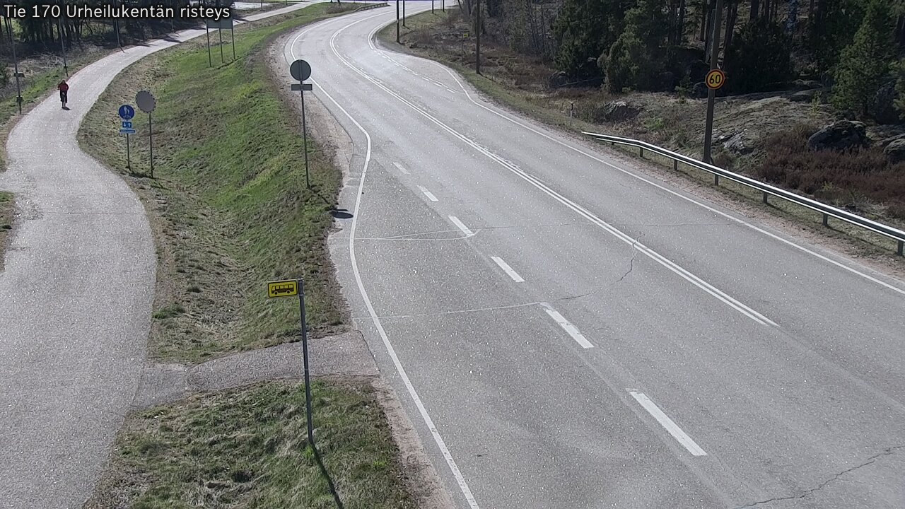 Weather Camera Image Väg 170 Vederlax Idrottsplatsen korsnin, Virolahti, Kymenlaakso