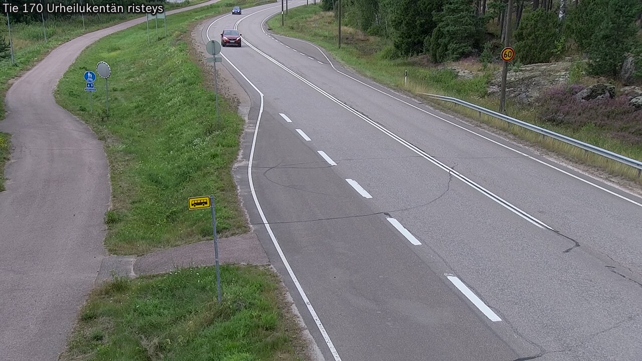 Weather Camera Image Väg 170 Vederlax Idrottsplatsen korsnin, Virolahti, Kymenlaakso