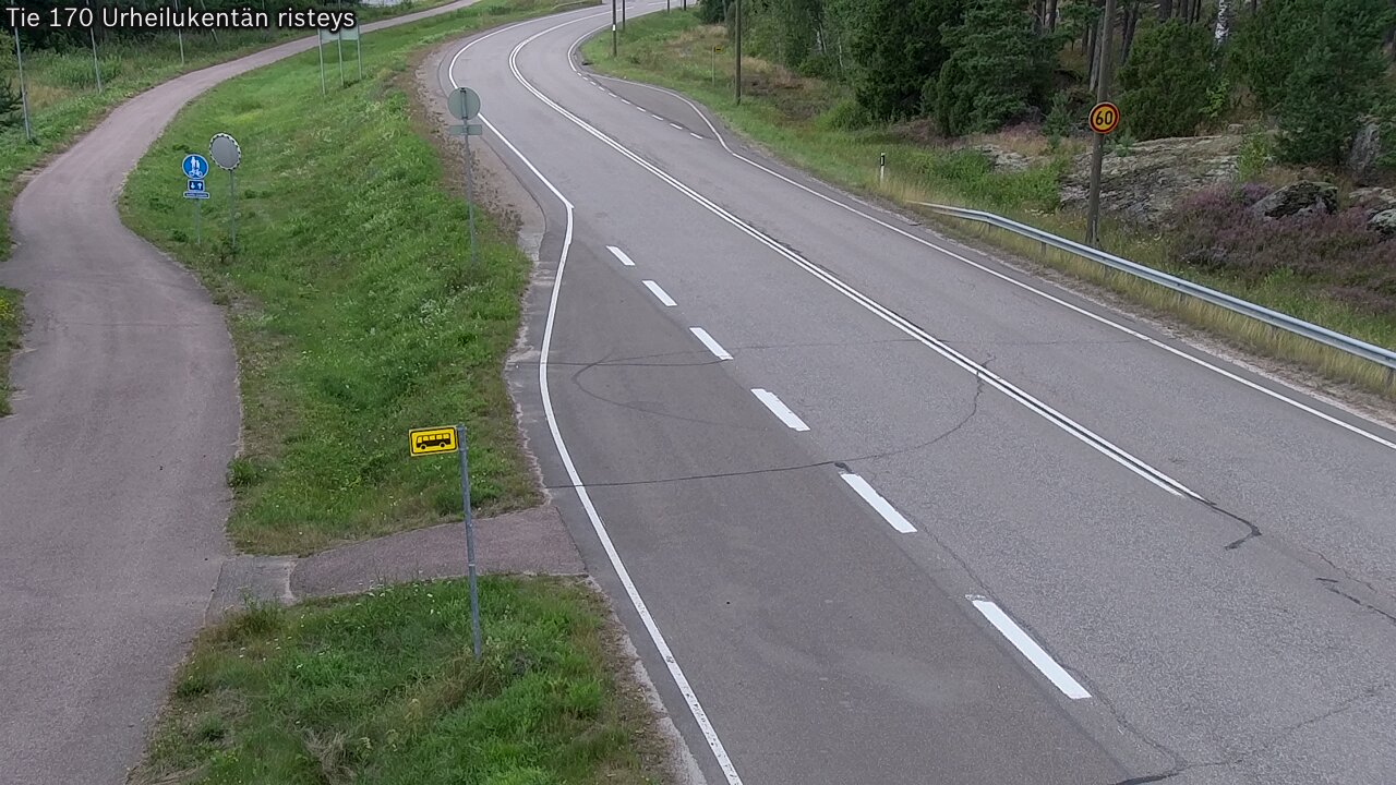 Weather Camera Image Väg 170 Vederlax Idrottsplatsen korsnin, Virolahti, Kymenlaakso