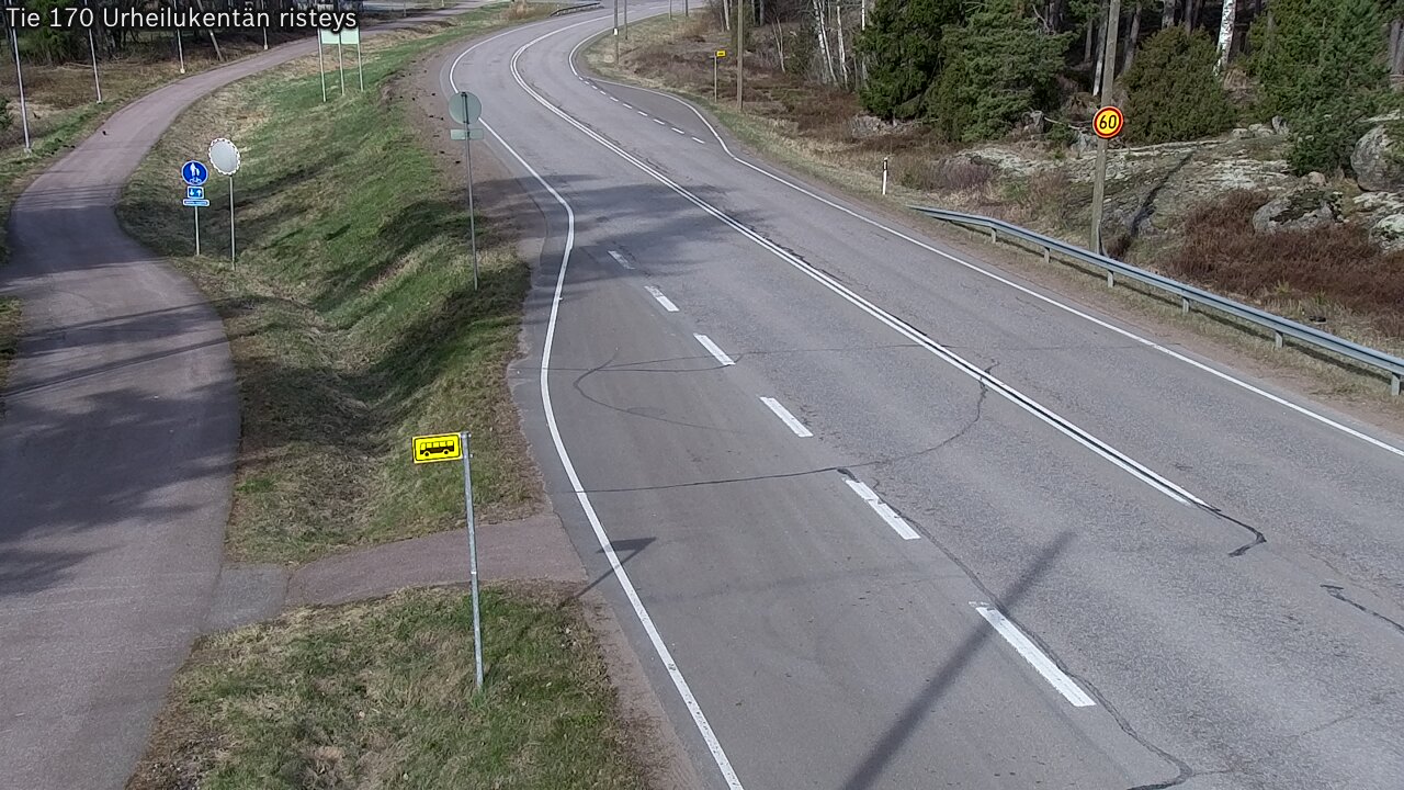Weather Camera Image Väg 170 Vederlax Idrottsplatsen korsnin, Virolahti, Kymenlaakso