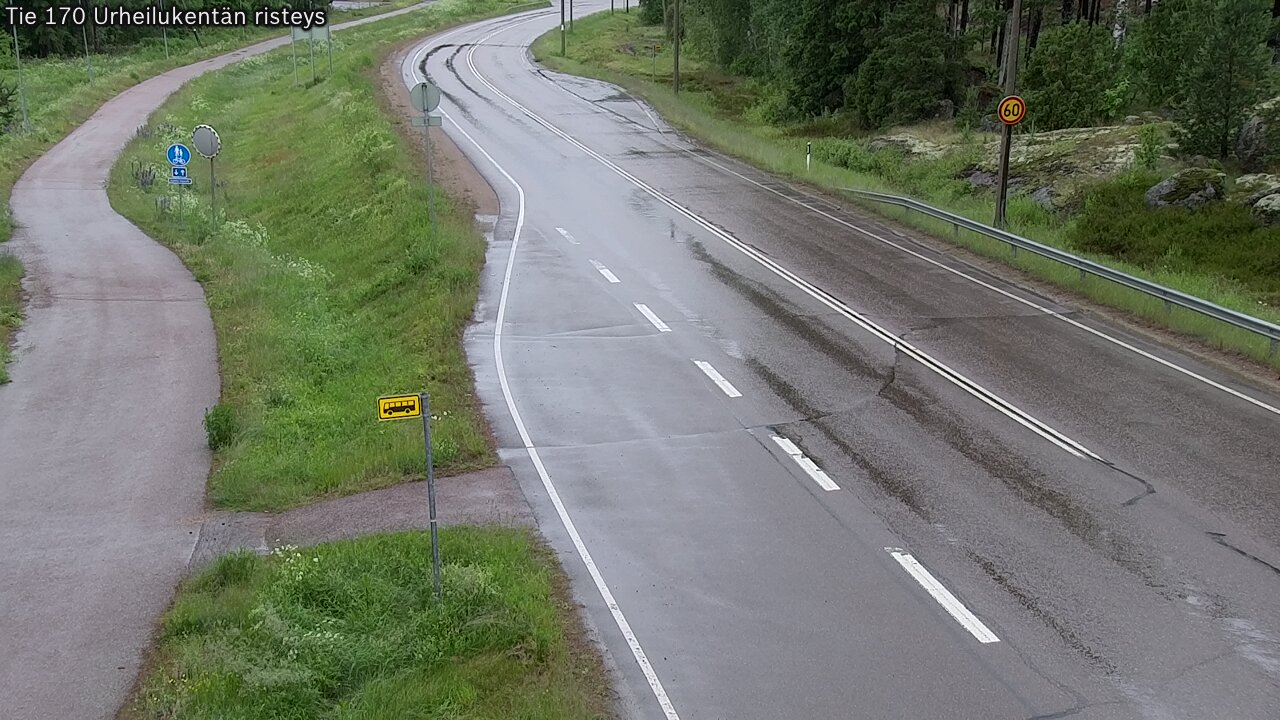 Weather Camera Image Väg 170 Vederlax Idrottsplatsen korsnin, Virolahti, Kymenlaakso