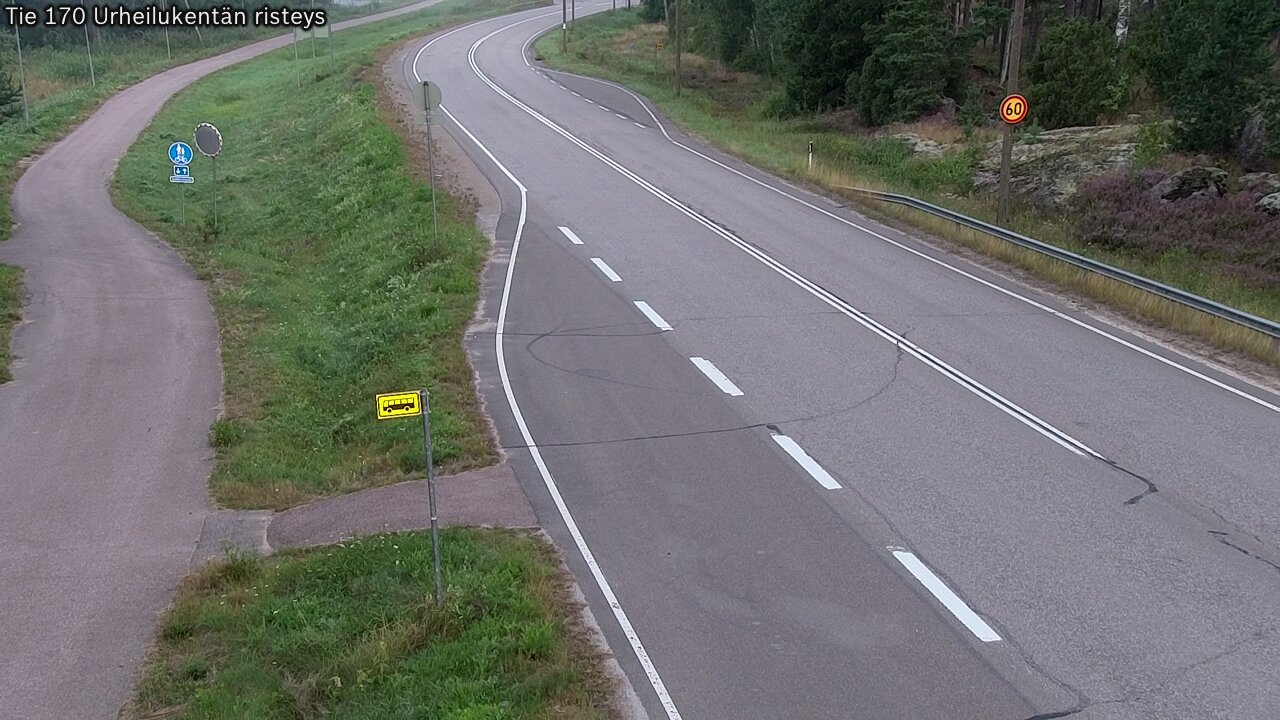 Weather Camera Image Väg 170 Vederlax Idrottsplatsen korsnin, Virolahti, Kymenlaakso