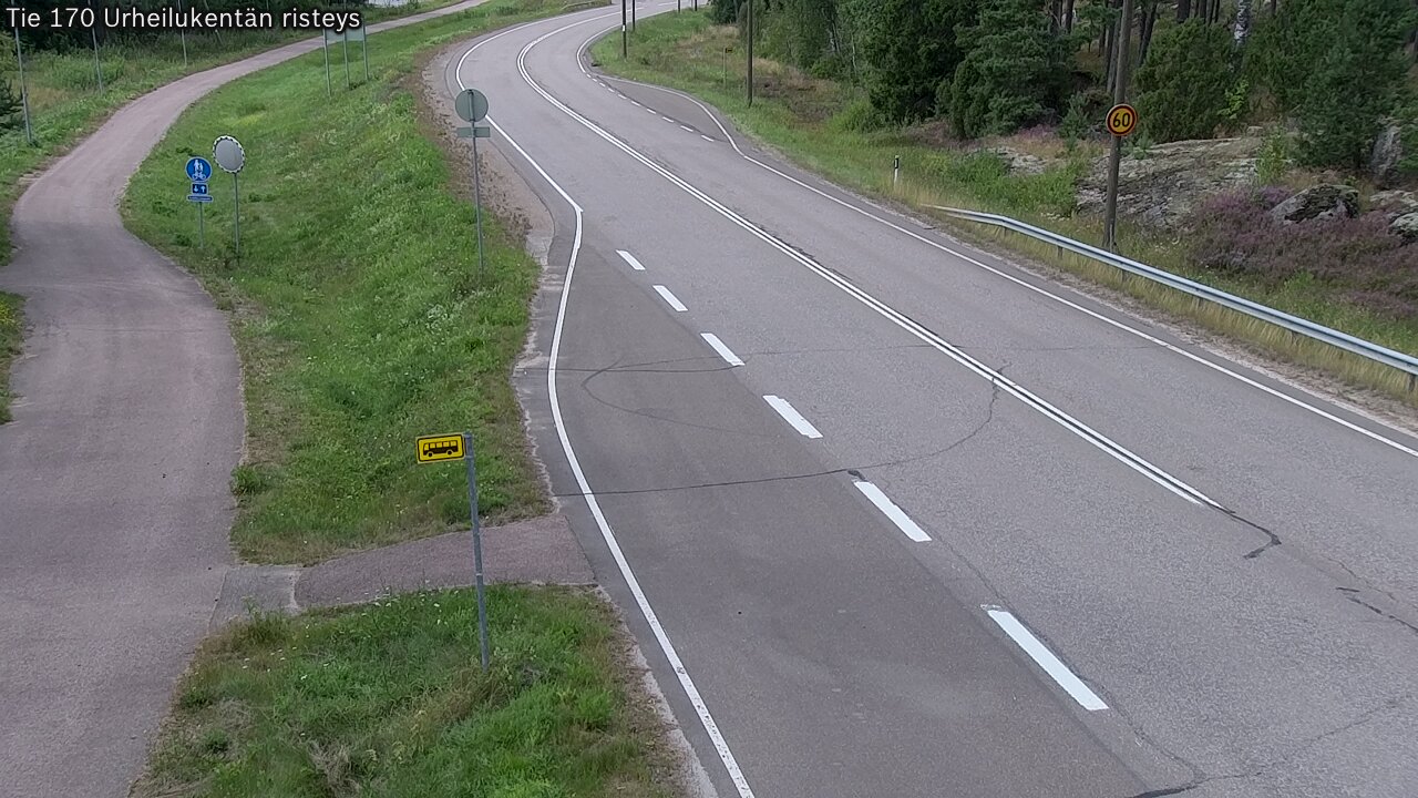 Weather Camera Image Väg 170 Vederlax Idrottsplatsen korsnin, Virolahti, Kymenlaakso
