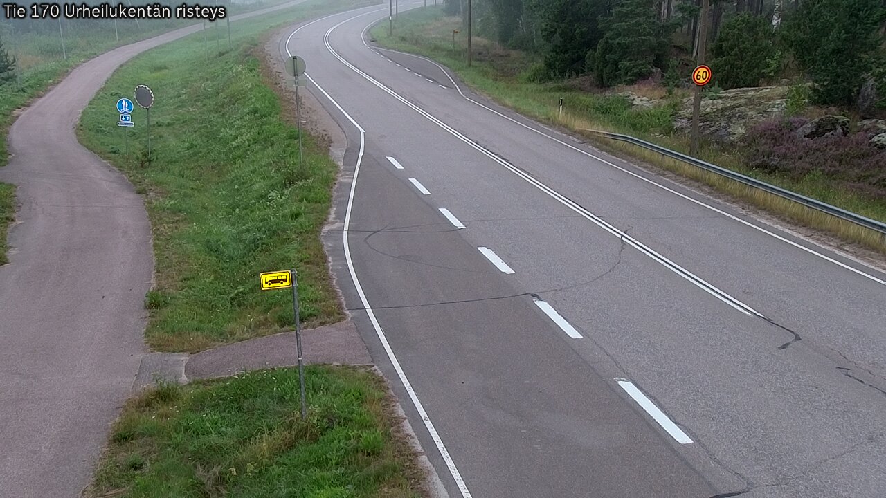 Weather Camera Image Väg 170 Vederlax Idrottsplatsen korsnin, Virolahti, Kymenlaakso