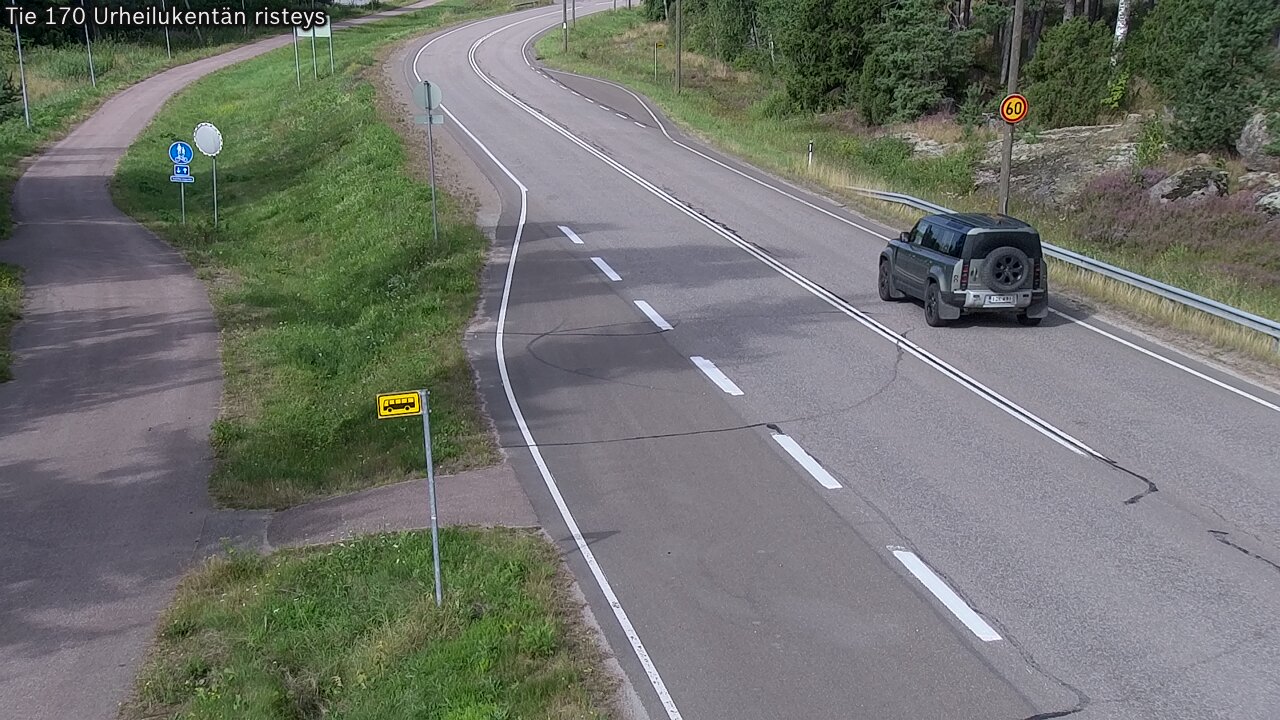 Weather Camera Image Väg 170 Vederlax Idrottsplatsen korsnin, Virolahti, Kymenlaakso