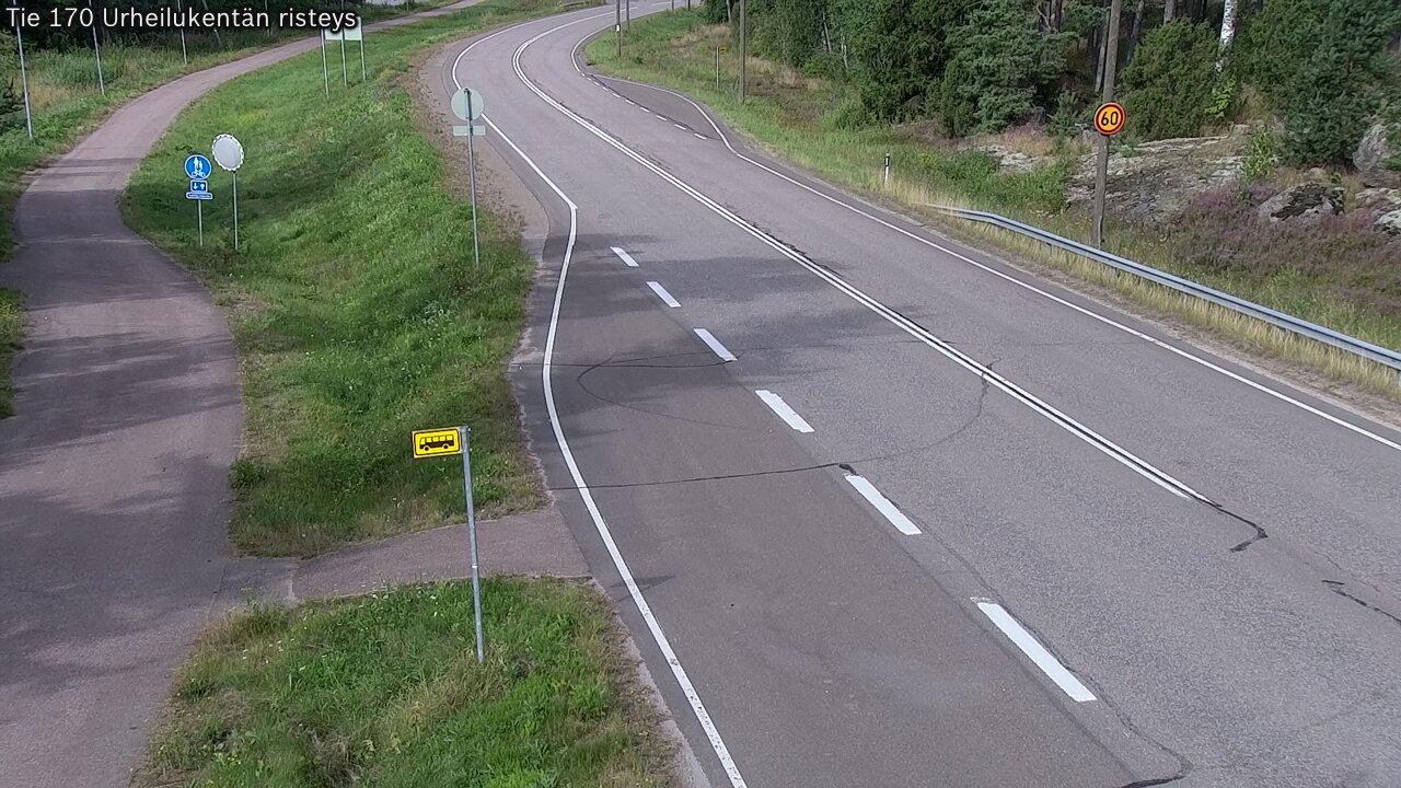 Weather Camera Image Väg 170 Vederlax Idrottsplatsen korsnin, Virolahti, Kymenlaakso