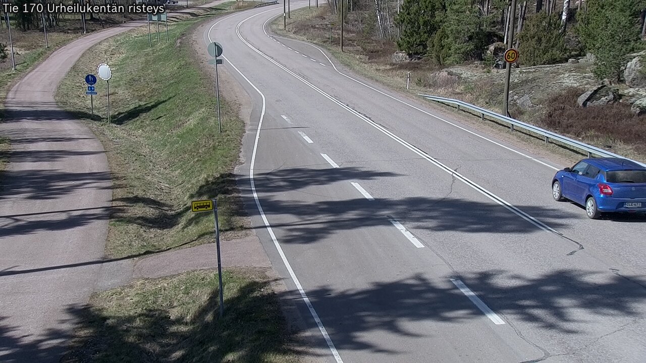 Weather Camera Image Väg 170 Vederlax Idrottsplatsen korsnin, Virolahti, Kymenlaakso