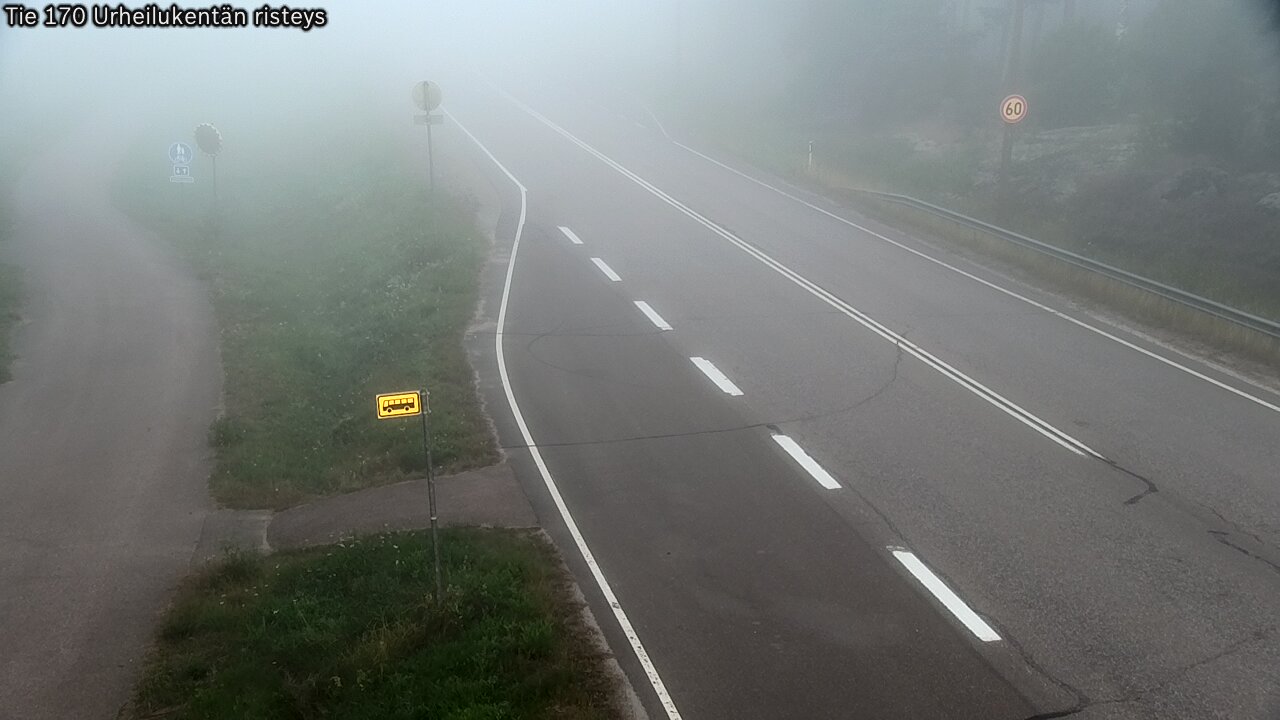 Weather Camera Image Väg 170 Vederlax Idrottsplatsen korsnin, Virolahti, Kymenlaakso