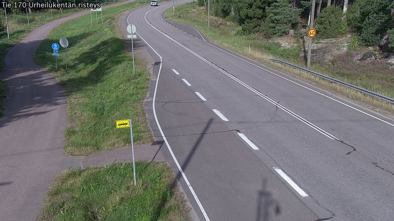 Weather Camera Image Väg 170 Vederlax Idrottsplatsen korsnin, Virolahti, Kymenlaakso