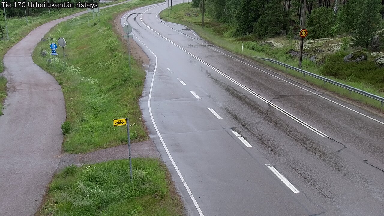 Weather Camera Image Väg 170 Vederlax Idrottsplatsen korsnin, Virolahti, Kymenlaakso