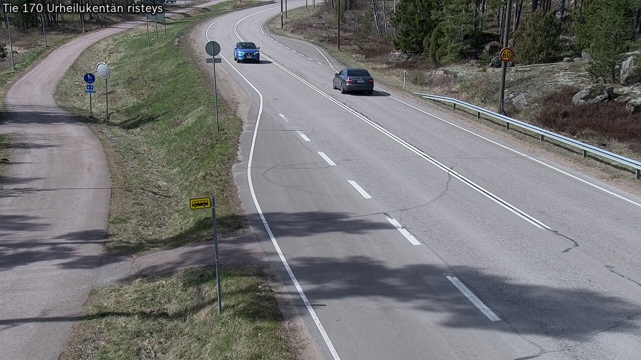Weather Camera Image Väg 170 Vederlax Idrottsplatsen korsnin, Virolahti, Kymenlaakso