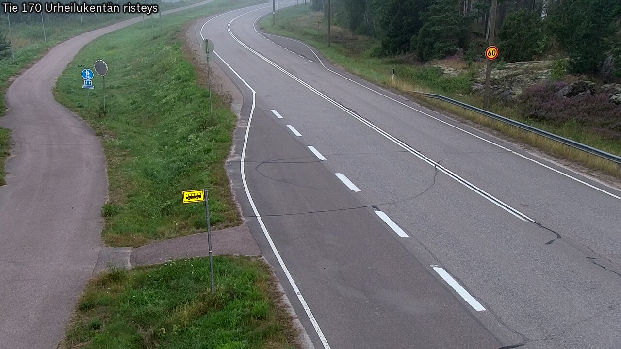 Weather Camera Image Väg 170 Vederlax Idrottsplatsen korsnin, Virolahti, Kymenlaakso