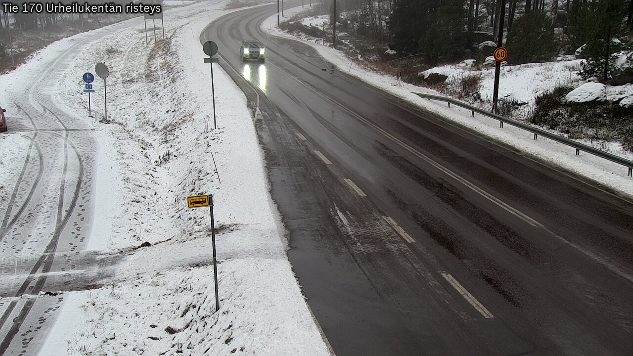 Weather Camera Image Väg 170 Vederlax Idrottsplatsen korsnin, Virolahti, Kymenlaakso
