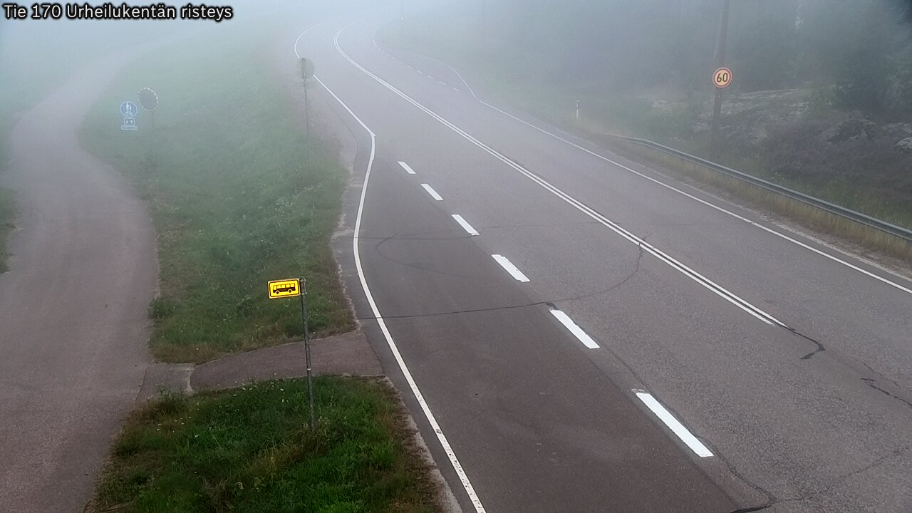 Weather Camera Image Väg 170 Vederlax Idrottsplatsen korsnin, Virolahti, Kymenlaakso