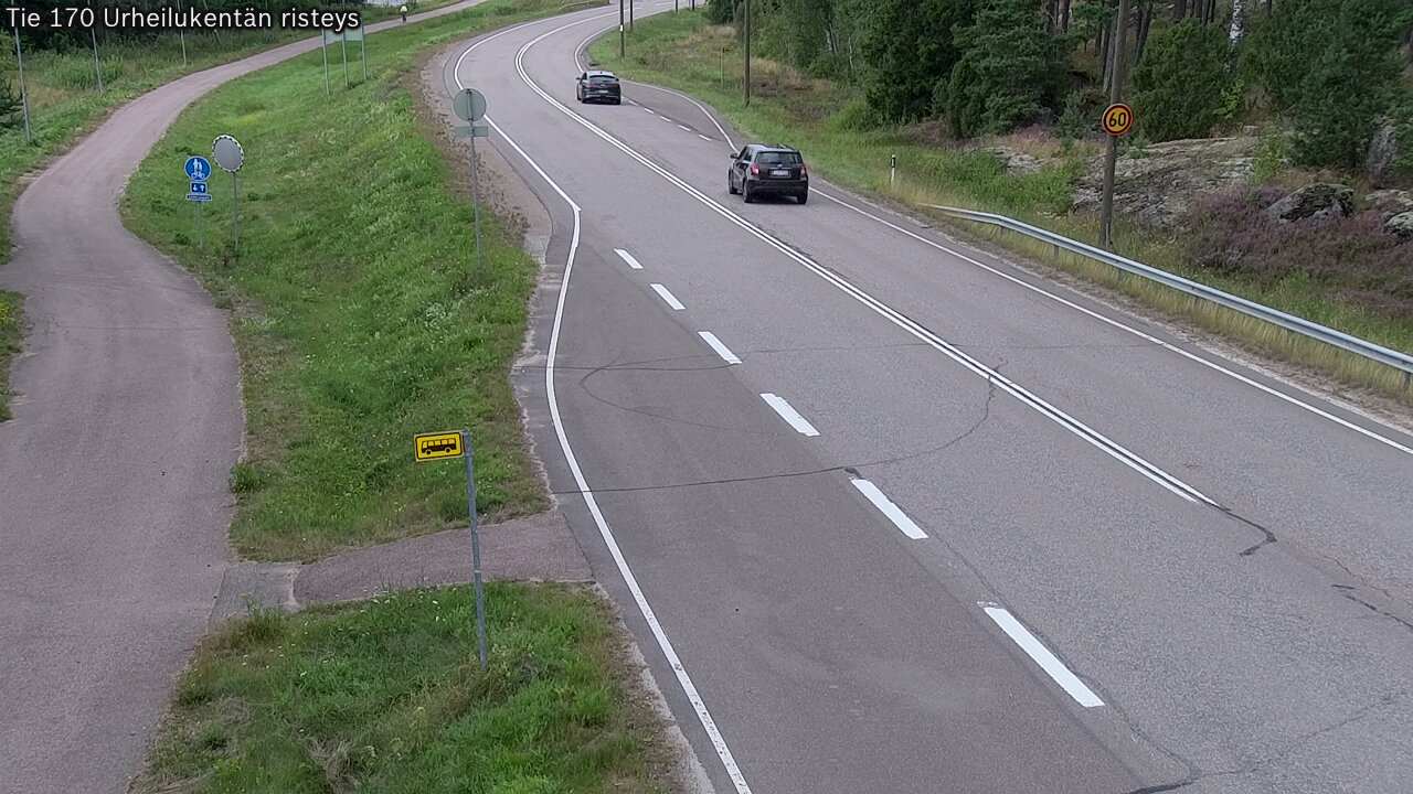 Weather Camera Image Väg 170 Vederlax Idrottsplatsen korsnin, Virolahti, Kymenlaakso