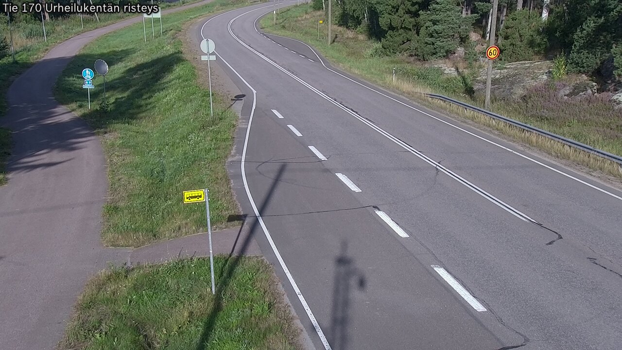 Weather Camera Image Väg 170 Vederlax Idrottsplatsen korsnin, Virolahti, Kymenlaakso
