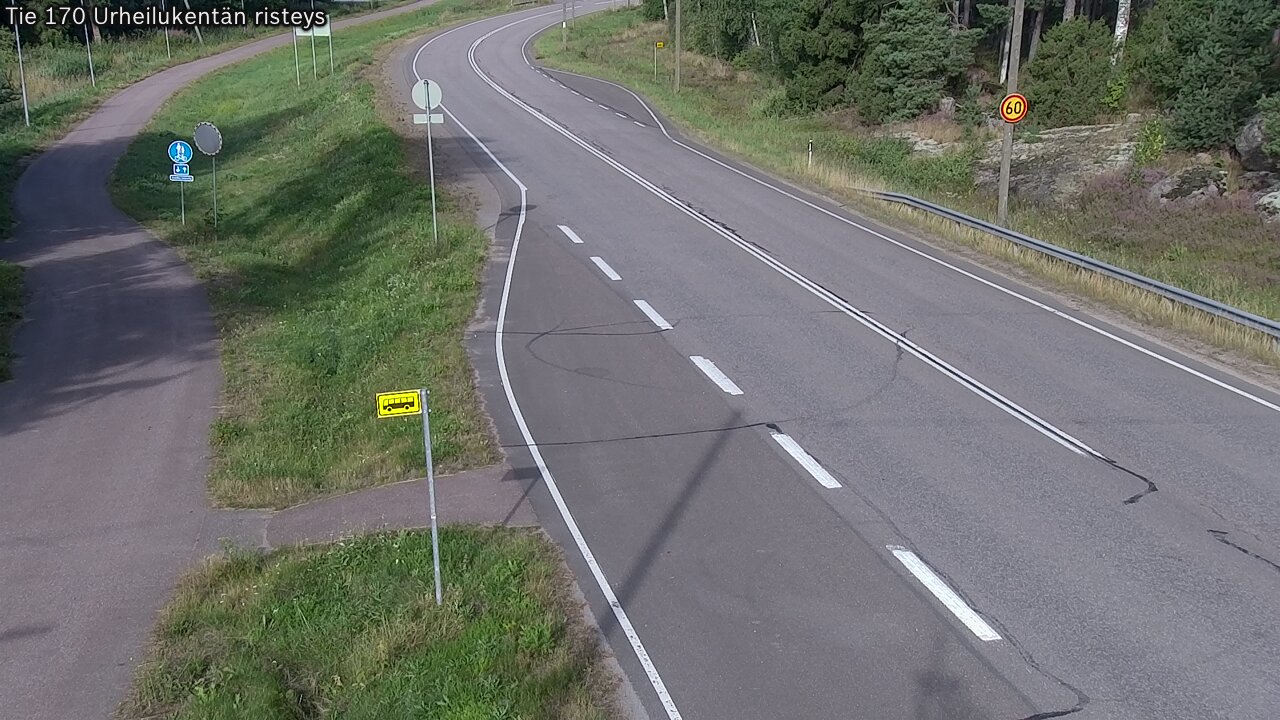 Weather Camera Image Väg 170 Vederlax Idrottsplatsen korsnin, Virolahti, Kymenlaakso
