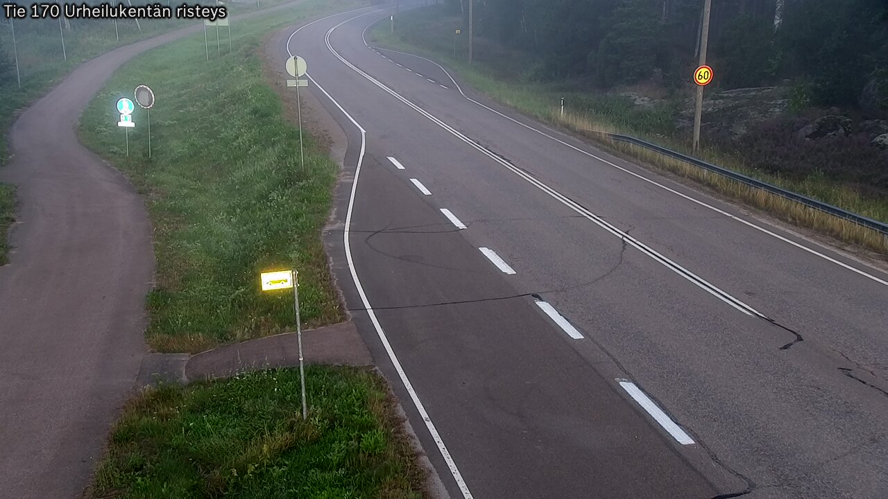 Weather Camera Image Väg 170 Vederlax Idrottsplatsen korsnin, Virolahti, Kymenlaakso