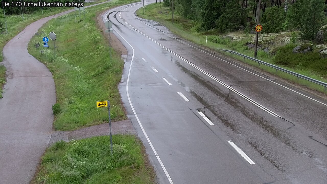 Weather Camera Image Väg 170 Vederlax Idrottsplatsen korsnin, Virolahti, Kymenlaakso