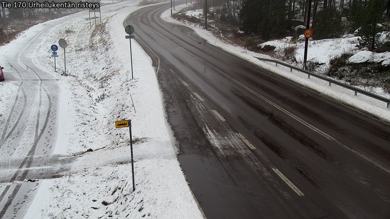 Weather Camera Image Väg 170 Vederlax Idrottsplatsen korsnin, Virolahti, Kymenlaakso