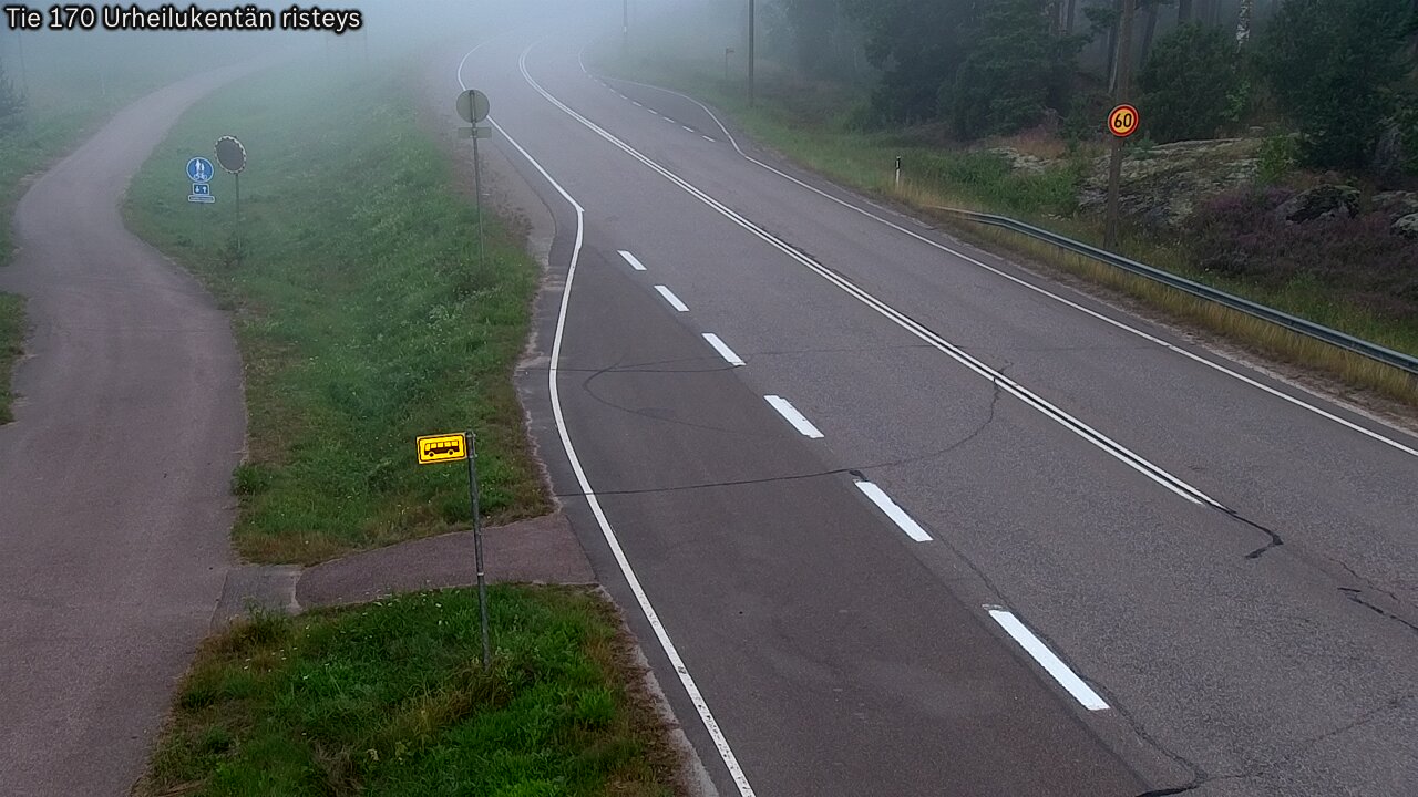 Weather Camera Image Väg 170 Vederlax Idrottsplatsen korsnin, Virolahti, Kymenlaakso