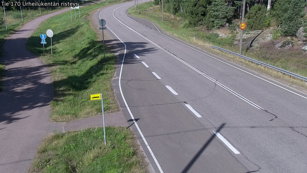 Weather Camera Image Väg 170 Vederlax Idrottsplatsen korsnin, Virolahti, Kymenlaakso