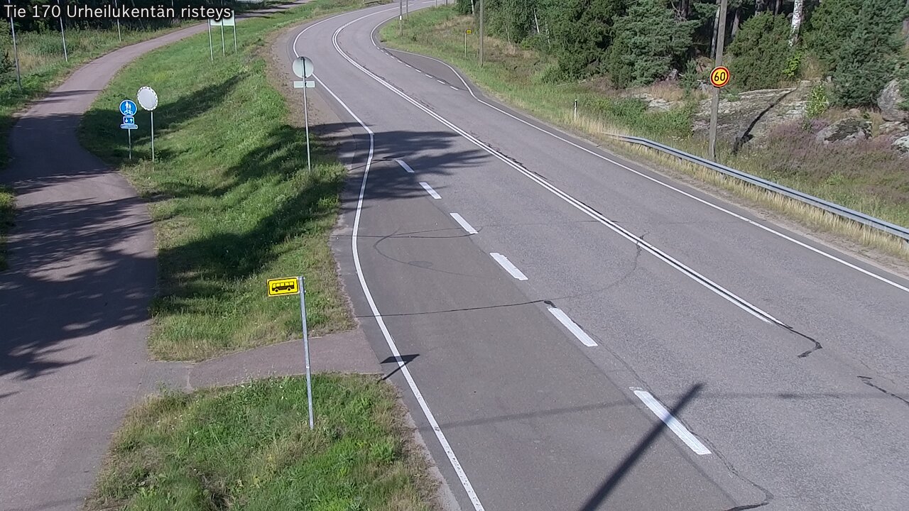 Weather Camera Image Väg 170 Vederlax Idrottsplatsen korsnin, Virolahti, Kymenlaakso