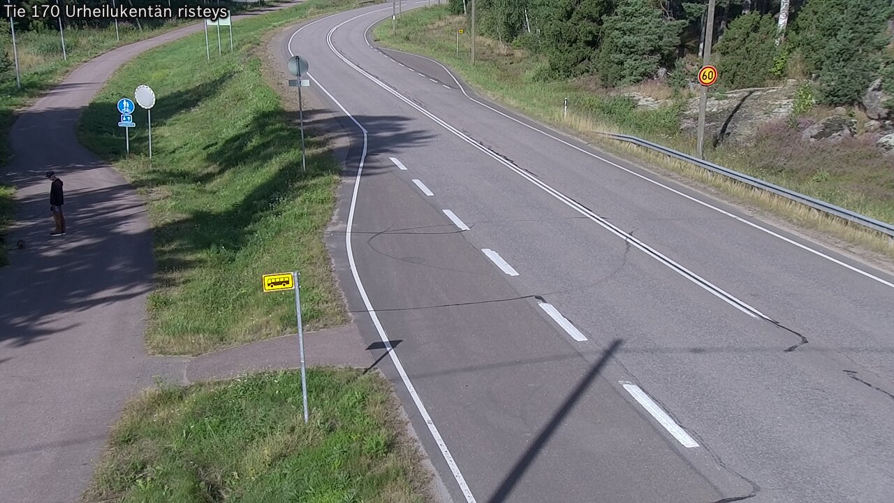 Weather Camera Image Väg 170 Vederlax Idrottsplatsen korsnin, Virolahti, Kymenlaakso