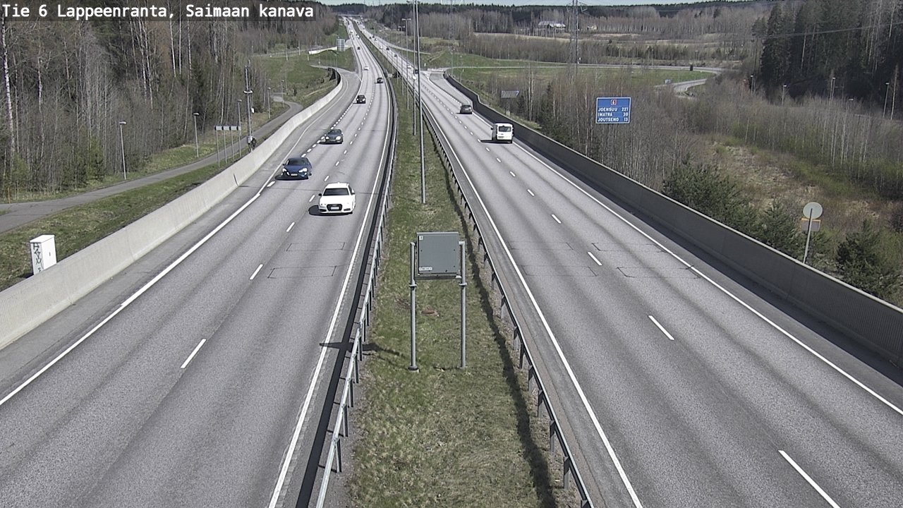Weather Camera Image Väg 6 Villmanstrand,Saima kanal, Lappeenranta, Etelä-Karjala