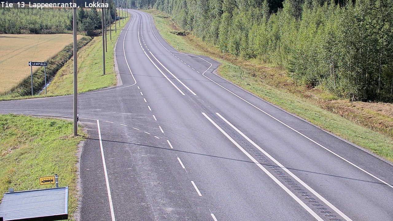 Weather Camera Image Road 13 Lokkaa straight, Lappeenranta, Etelä-Karjala
