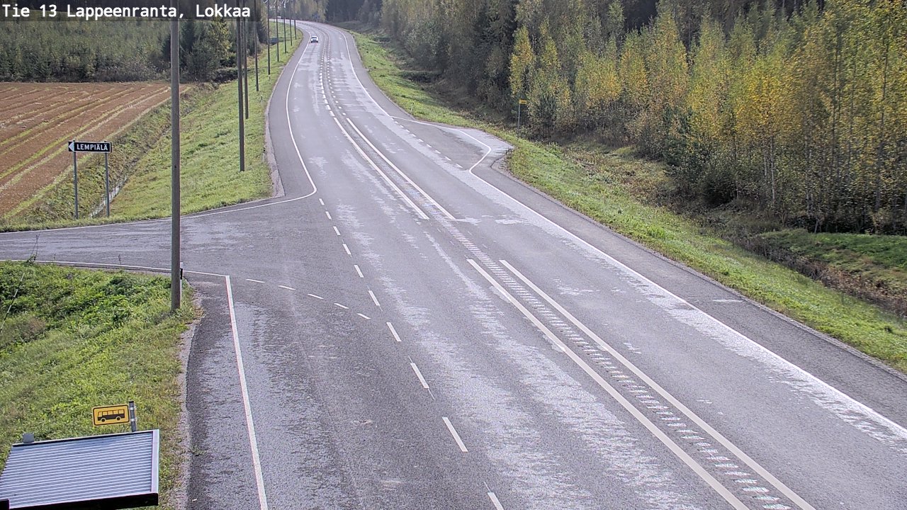 Weather Camera Image Väg 13 Lokkaa rakan, Lappeenranta, Etelä-Karjala