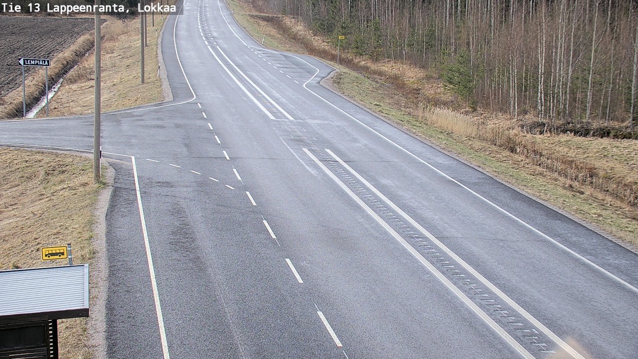 Weather Camera Image Väg 13 Lokkaa rakan, Lappeenranta, Etelä-Karjala