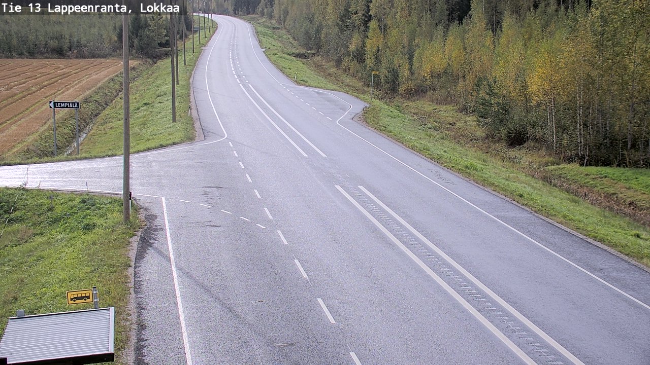 Weather Camera Image Väg 13 Lokkaa rakan, Lappeenranta, Etelä-Karjala