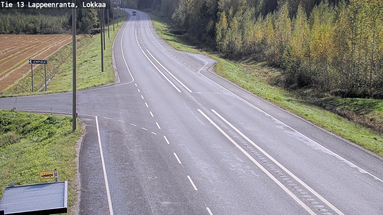 Weather Camera Image Väg 13 Lokkaa rakan, Lappeenranta, Etelä-Karjala