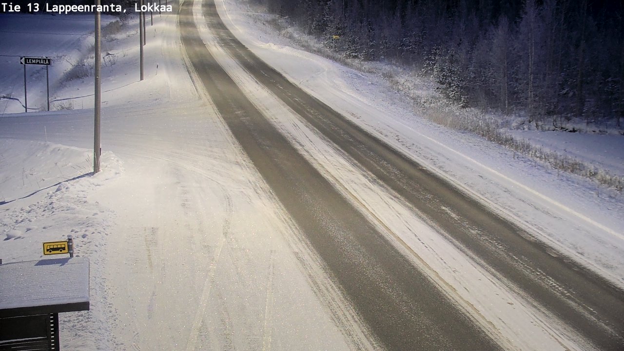 Weather Camera Image Road 13 Lokkaa straight, Lappeenranta, Etelä-Karjala