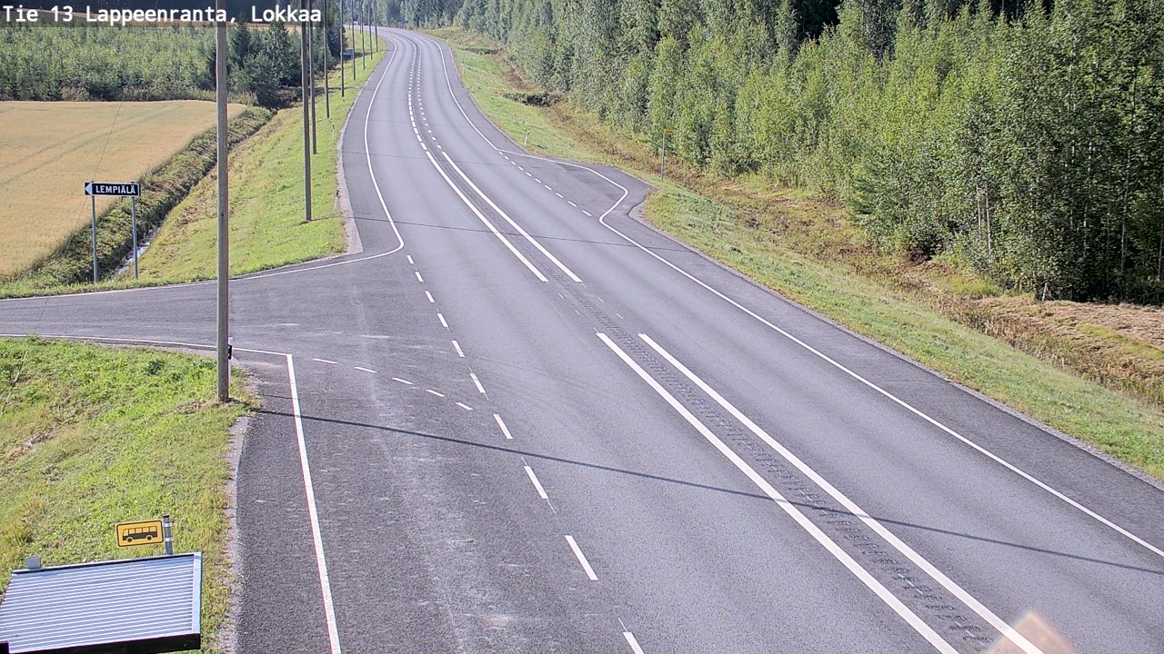 Weather Camera Image Road 13 Lokkaa straight, Lappeenranta, Etelä-Karjala