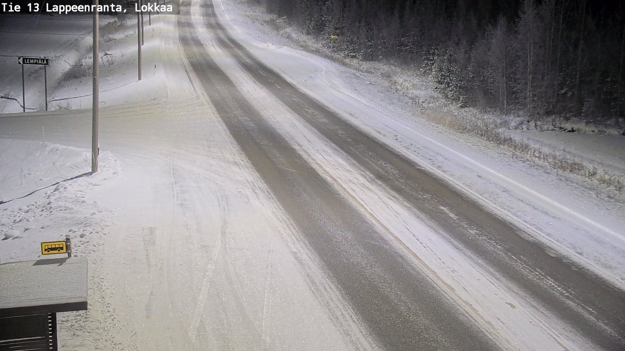 Weather Camera Image Road 13 Lokkaa straight, Lappeenranta, Etelä-Karjala