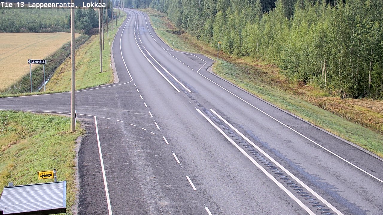 Weather Camera Image Road 13 Lokkaa straight, Lappeenranta, Etelä-Karjala