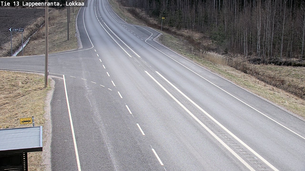 Weather Camera Image Väg 13 Lokkaa rakan, Lappeenranta, Etelä-Karjala
