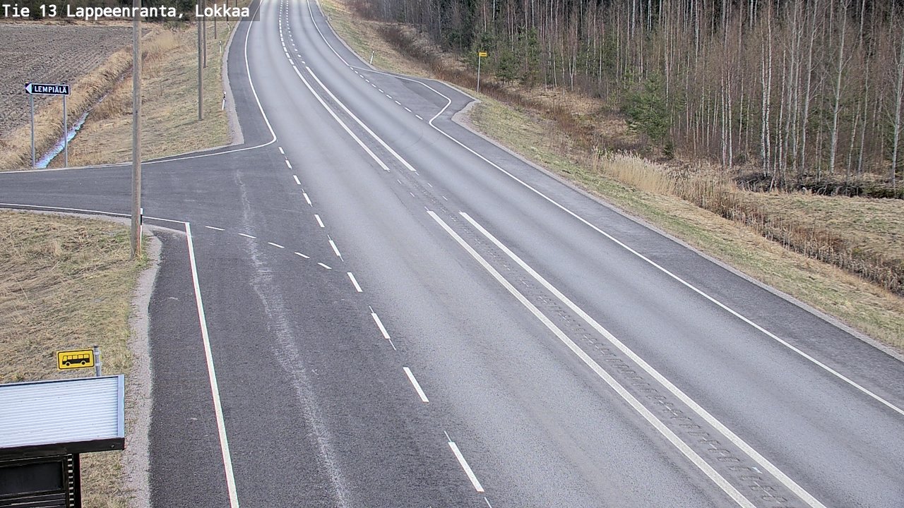 Weather Camera Image Väg 13 Lokkaa rakan, Lappeenranta, Etelä-Karjala
