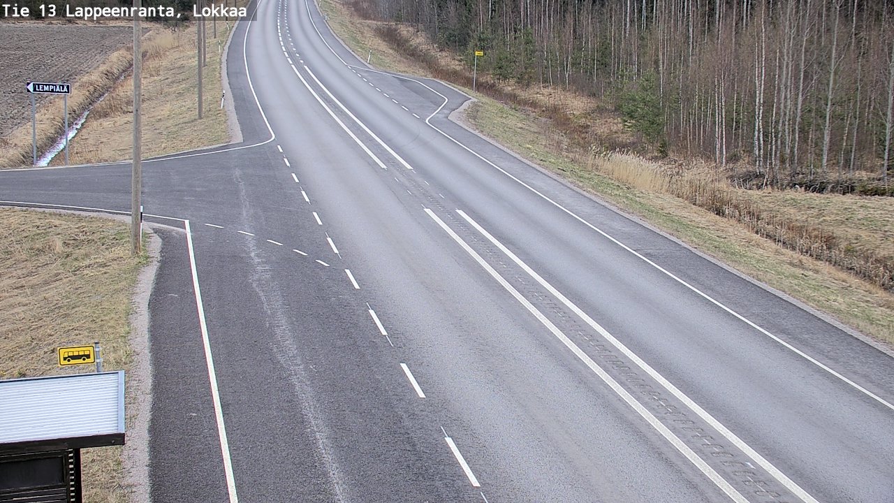 Weather Camera Image Väg 13 Lokkaa rakan, Lappeenranta, Etelä-Karjala